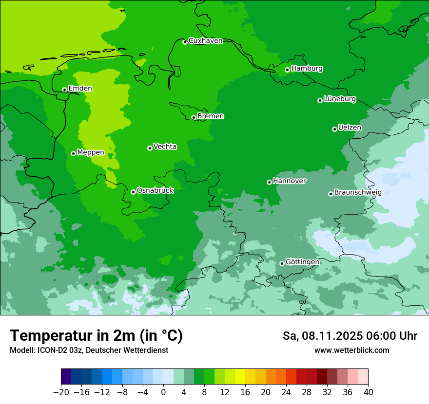 Modellkarten Temperatur