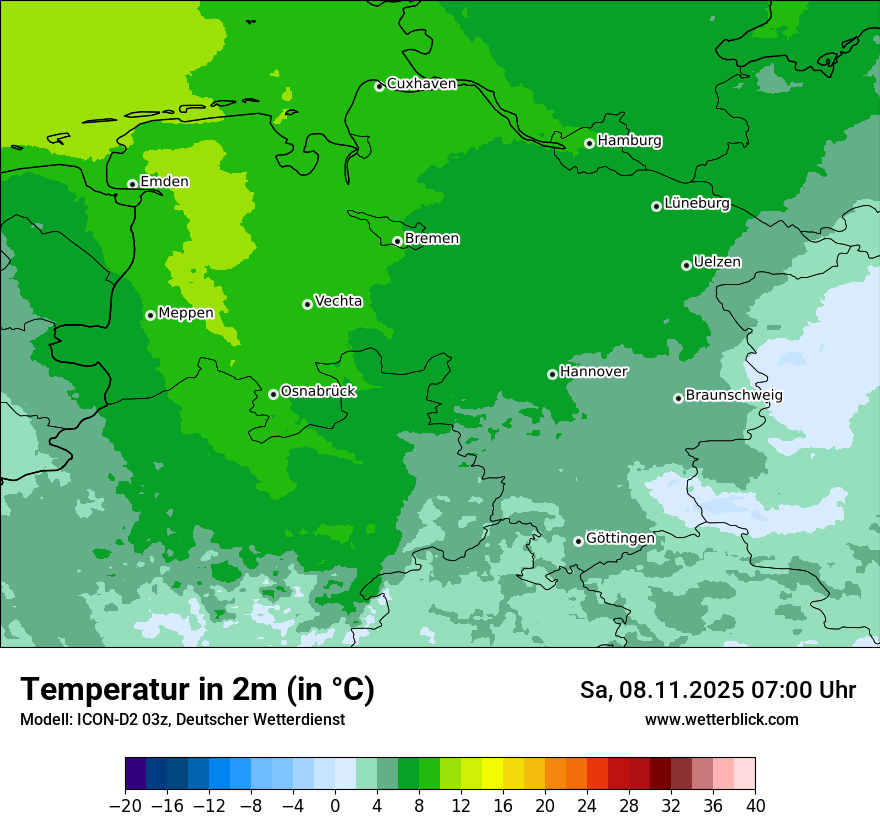 Modellkarten Temperatur