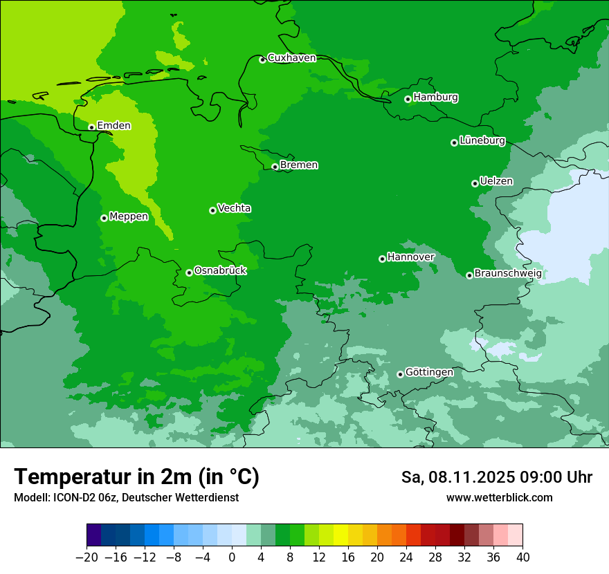 Modellkarten Temperatur