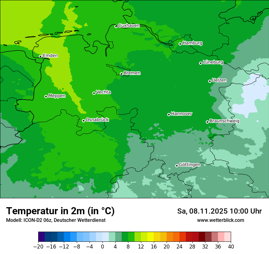 Modellkarten Temperatur