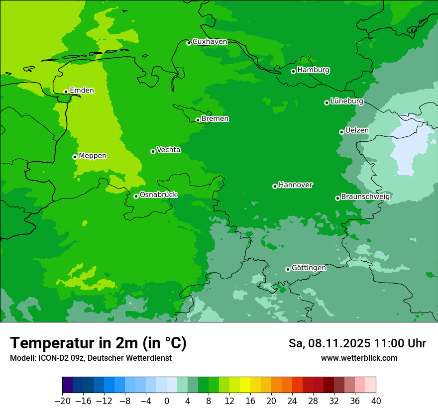 Modellkarten Temperatur