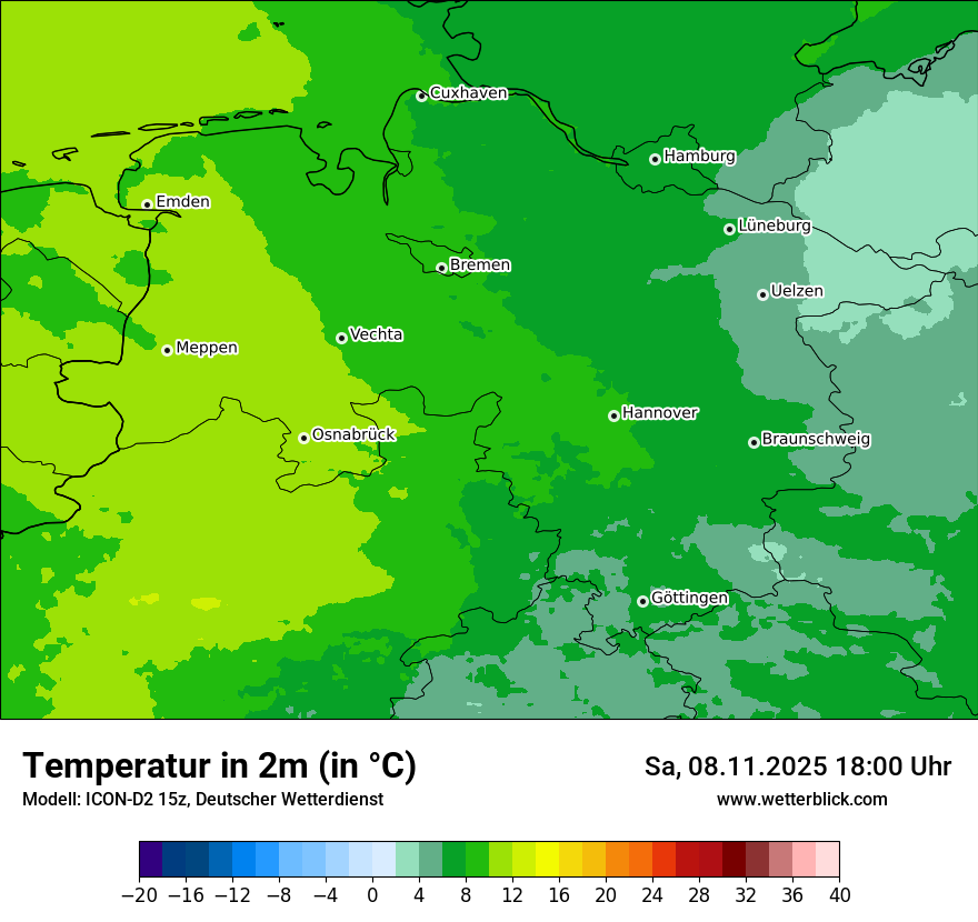 Modellkarten Temperatur