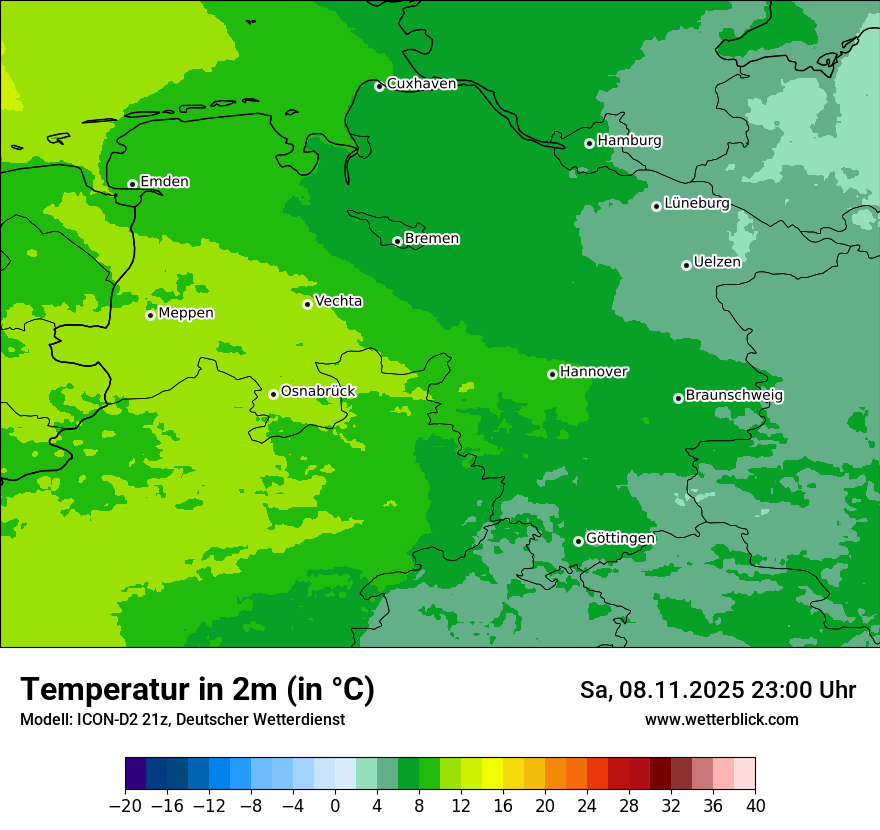 Modellkarten Temperatur