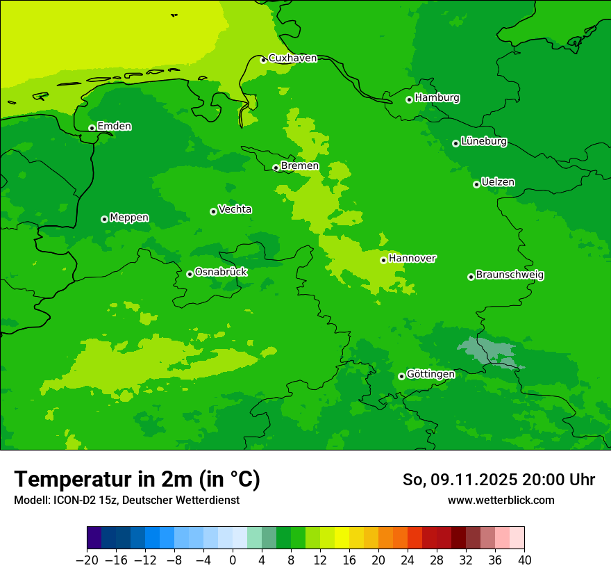 Modellkarten Temperatur