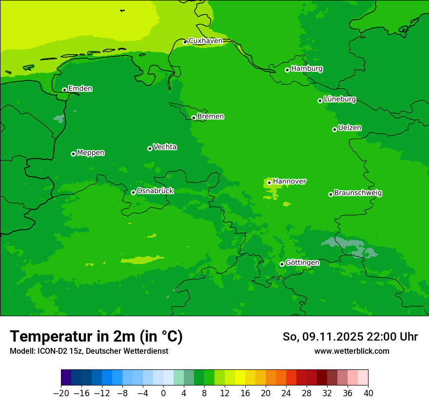 Modellkarten Temperatur