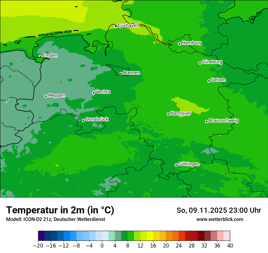 Modellkarten Temperatur