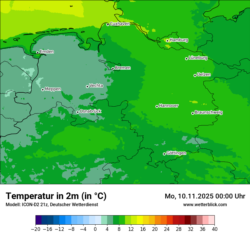Modellkarten Temperatur