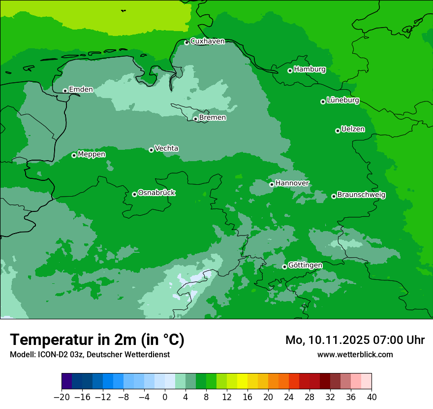 Modellkarten Temperatur