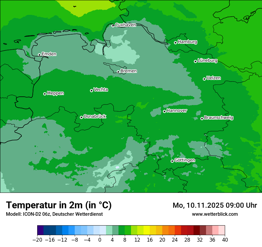 Modellkarten Temperatur