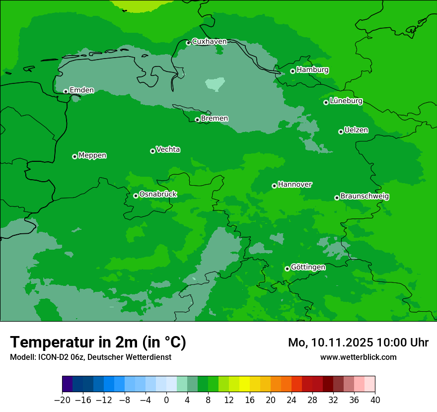 Modellkarten Temperatur