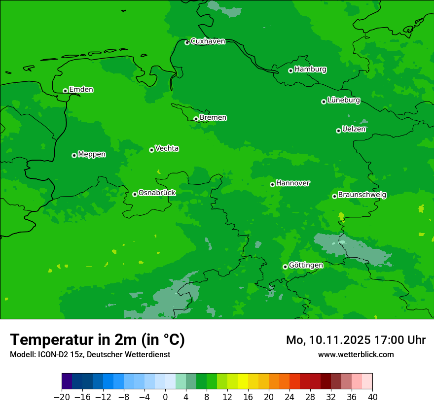 Modellkarten Temperatur