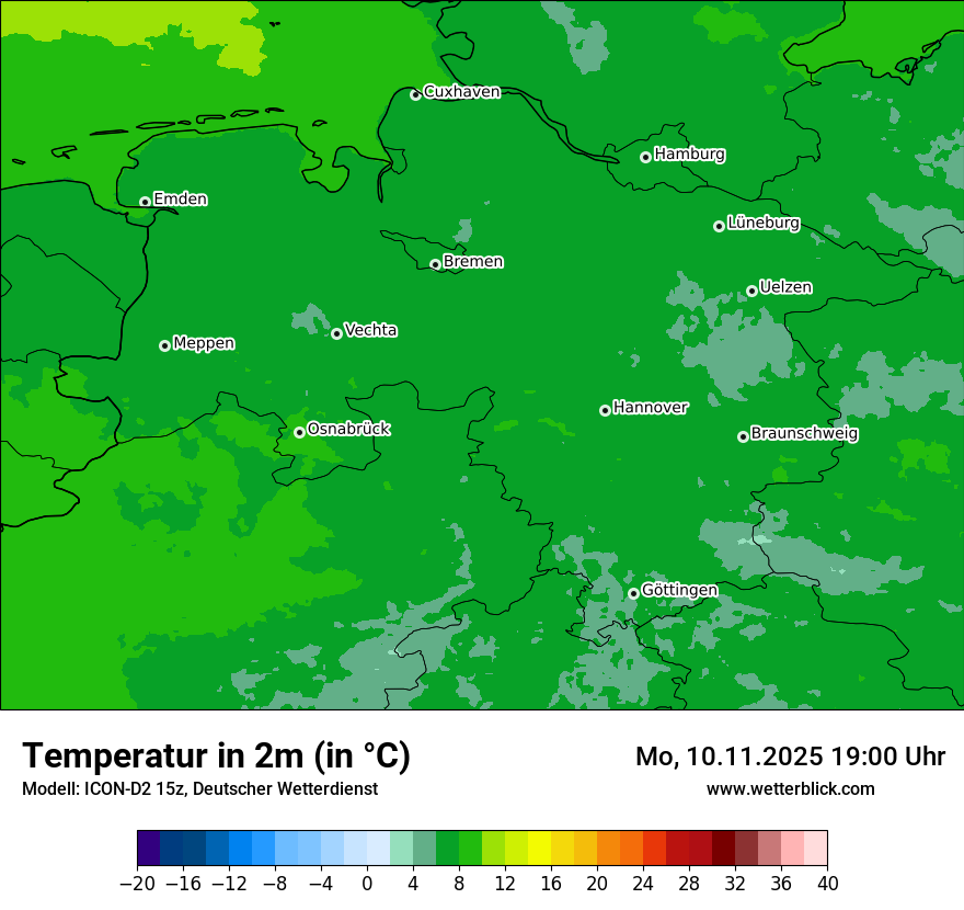 Modellkarten Temperatur