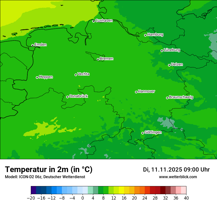 Modellkarten Temperatur