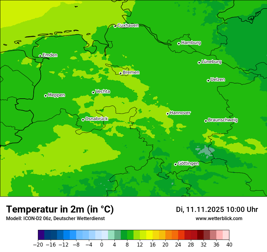 Modellkarten Temperatur