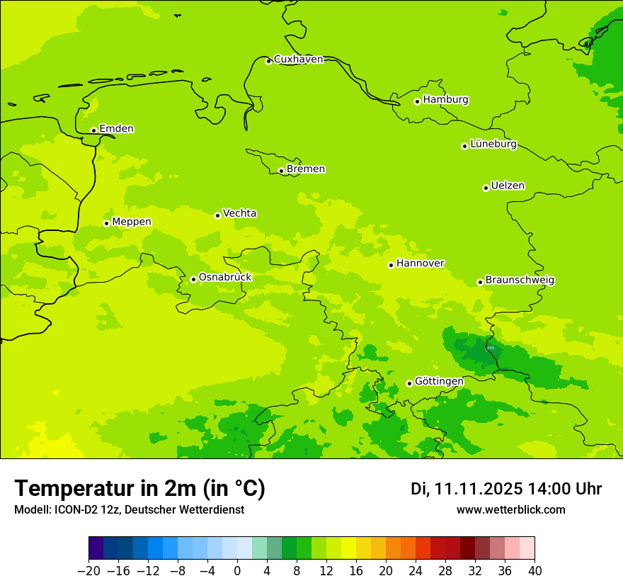 Modellkarten Temperatur