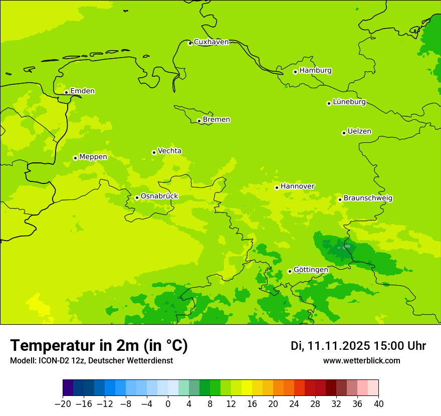 Modellkarten Temperatur