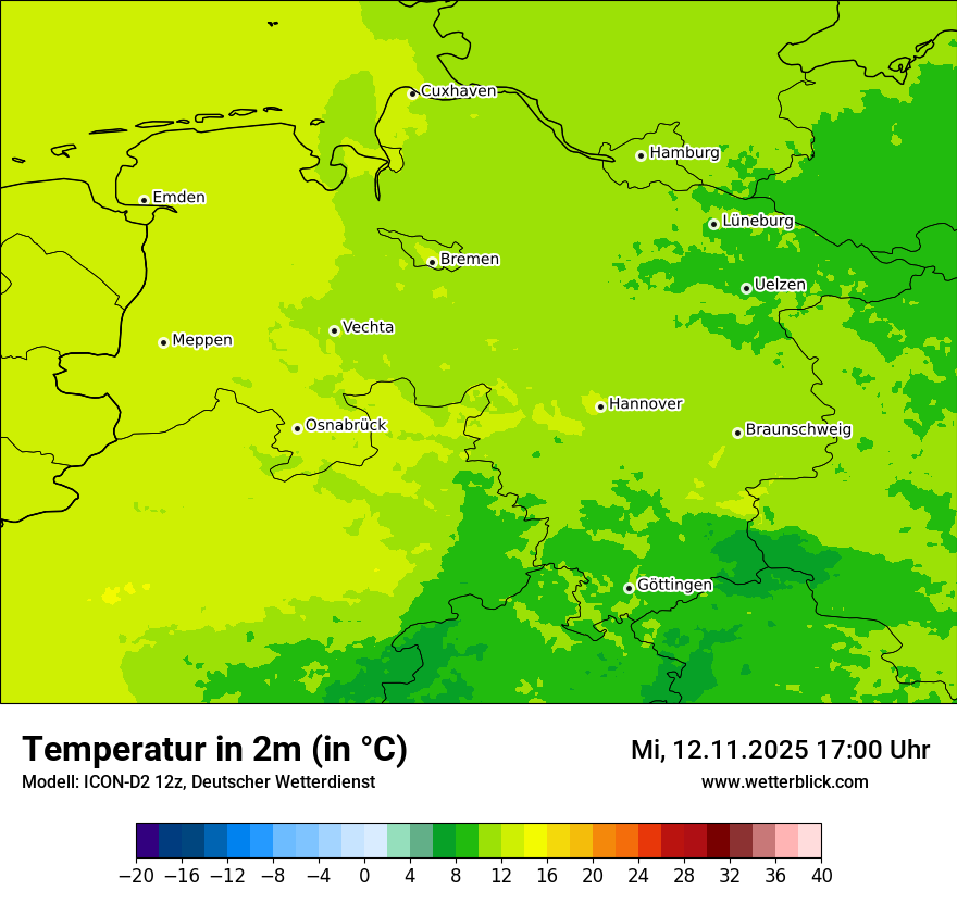 Modellkarten Temperatur