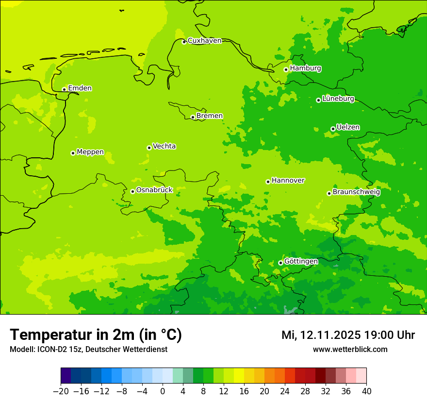 Modellkarten Temperatur