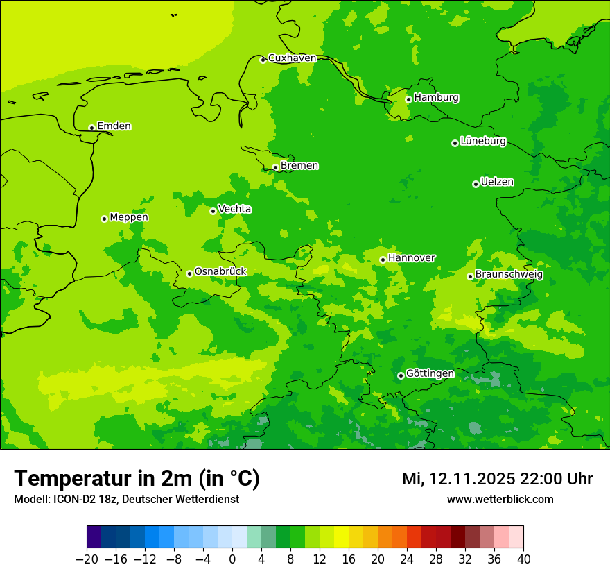 Modellkarten Temperatur