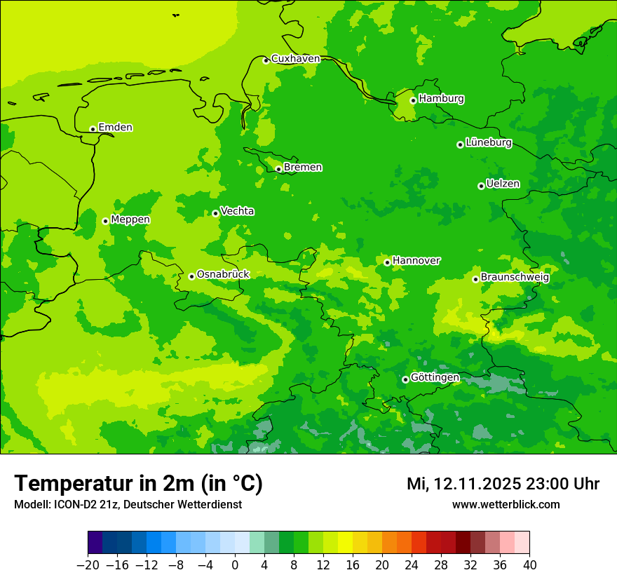 Modellkarten Temperatur