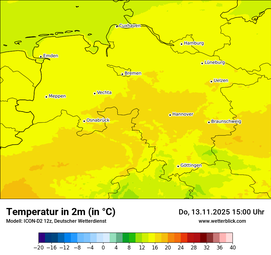 Modellkarten Temperatur