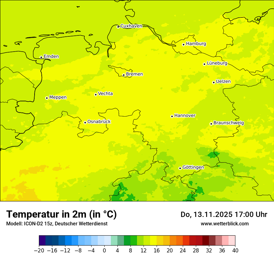 Modellkarten Temperatur