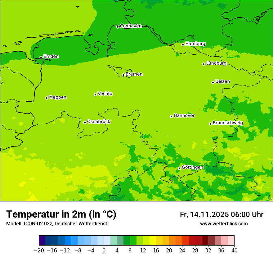 Modellkarten Temperatur