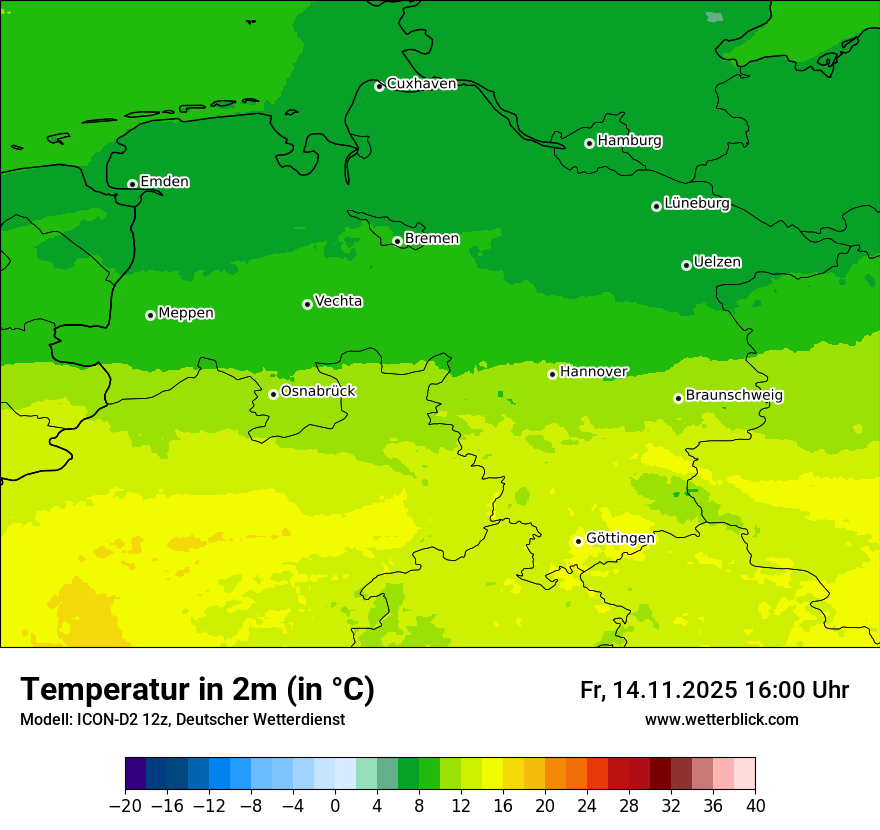Modellkarten Temperatur