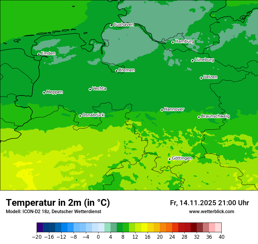 Modellkarten Temperatur