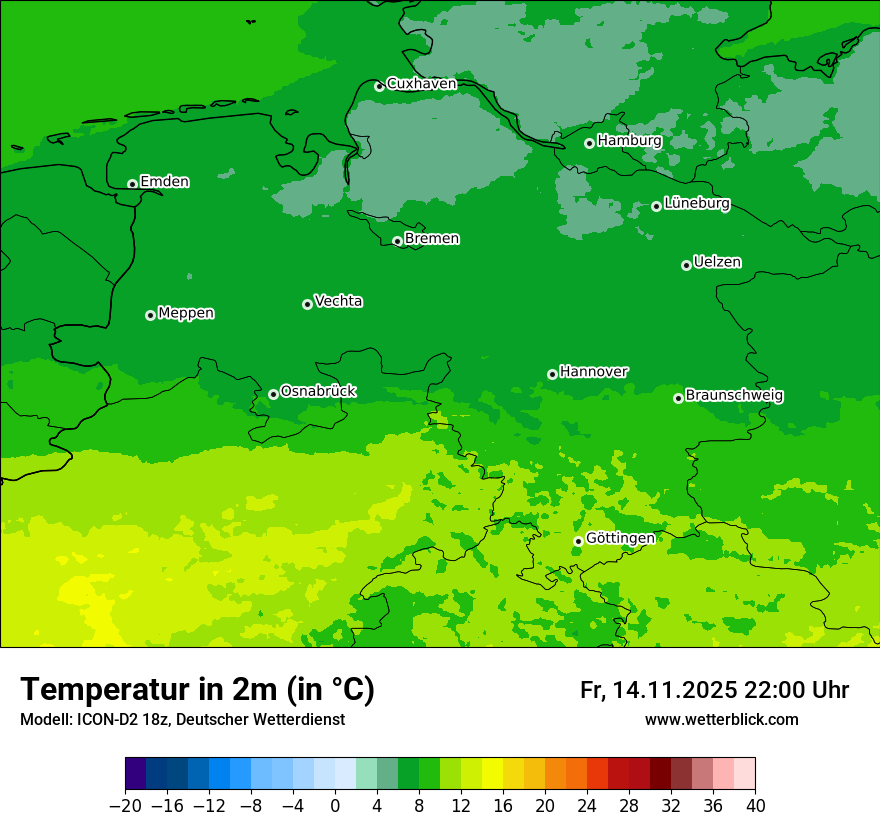 Modellkarten Temperatur