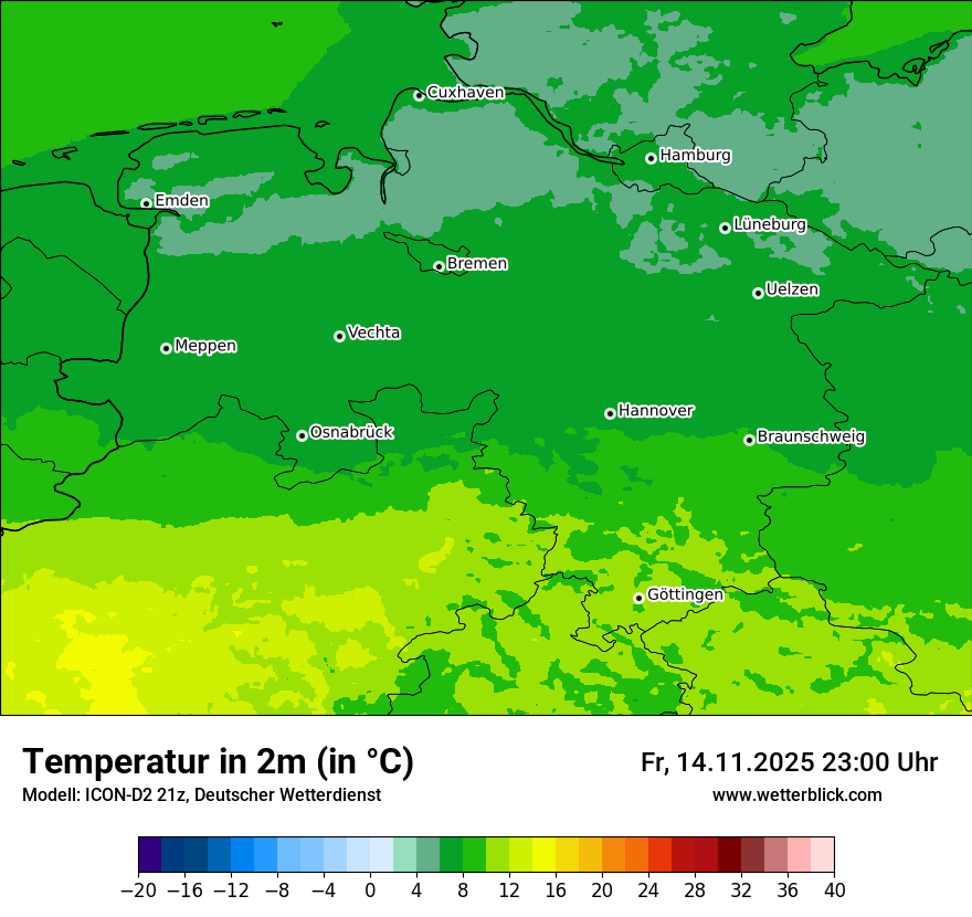Modellkarten Temperatur