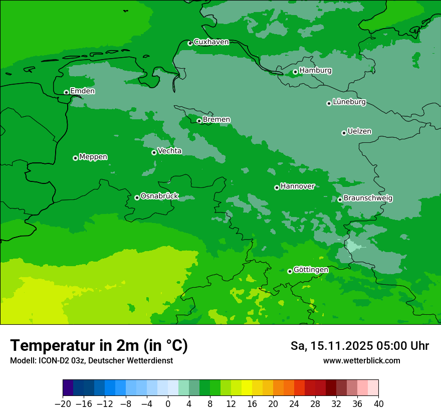 Modellkarten Temperatur
