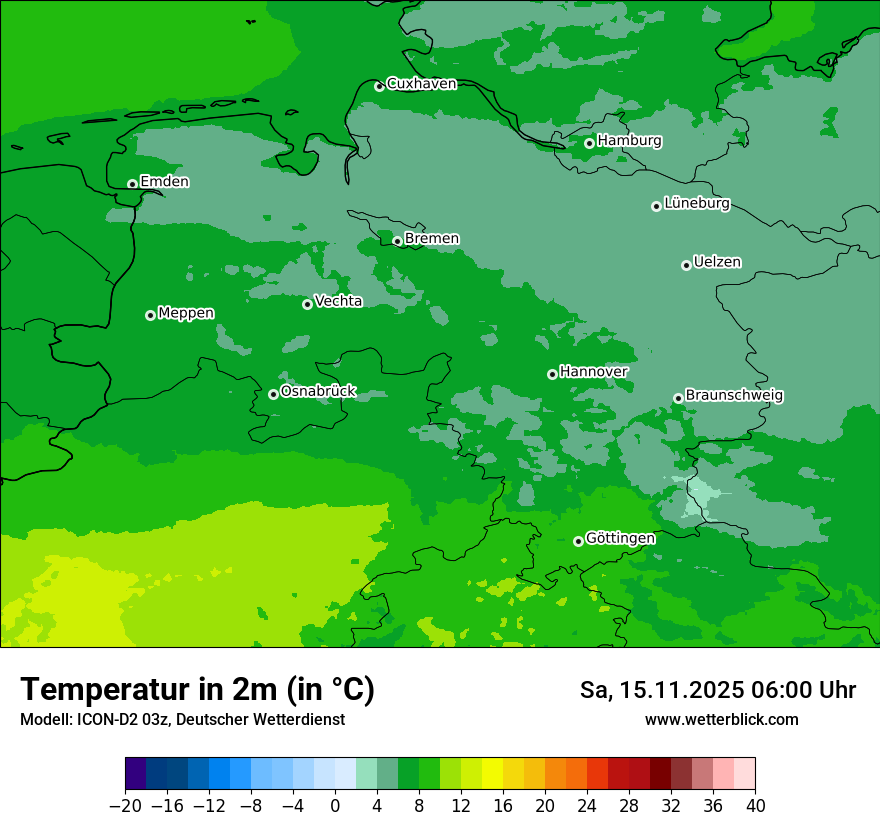 Modellkarten Temperatur
