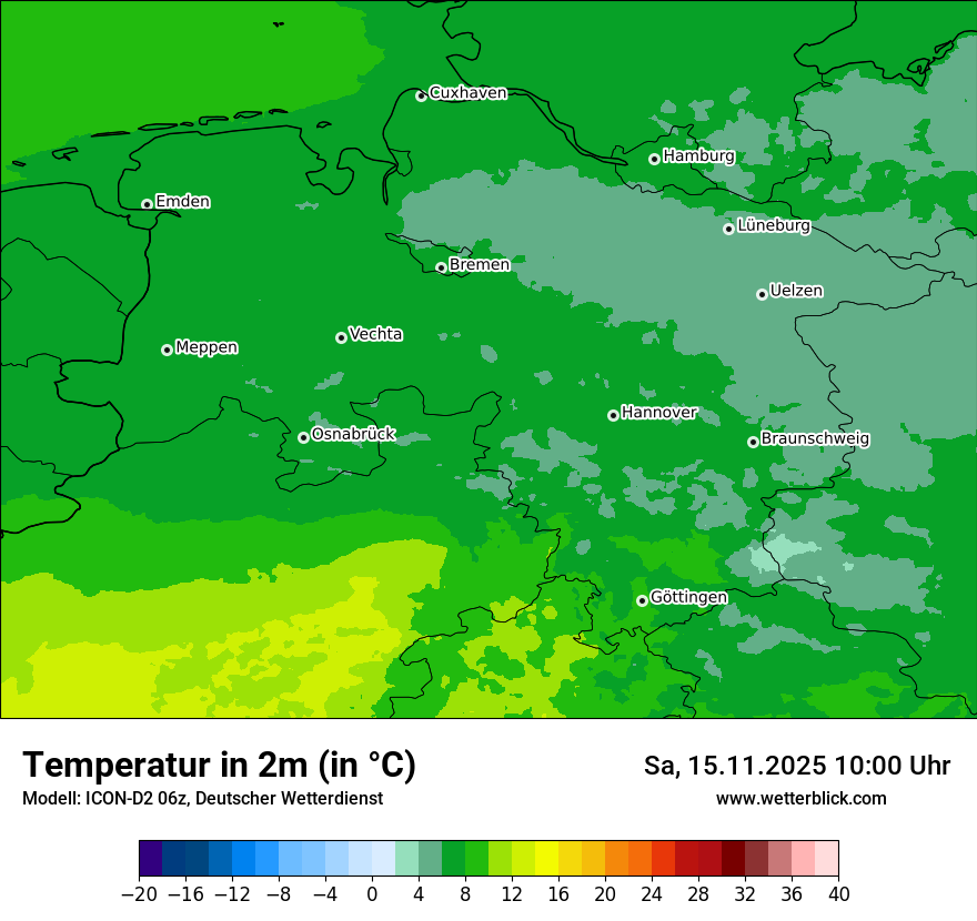 Modellkarten Temperatur