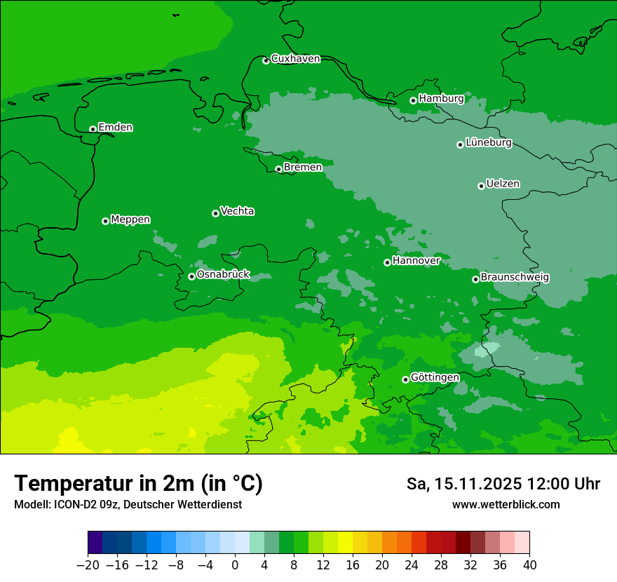 Modellkarten Temperatur