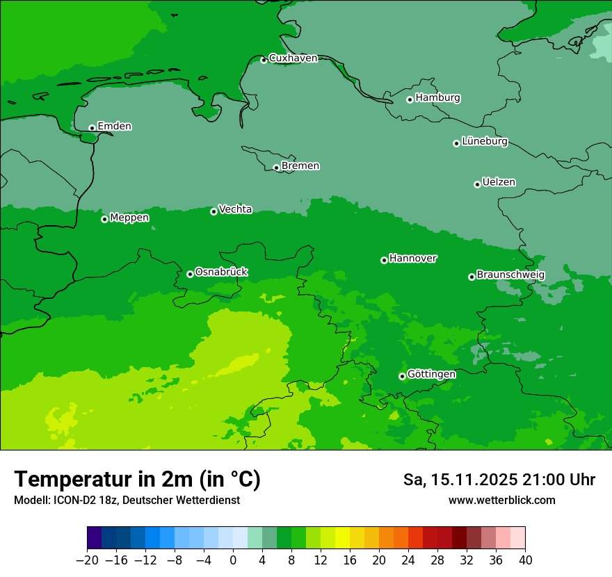 Modellkarten Temperatur