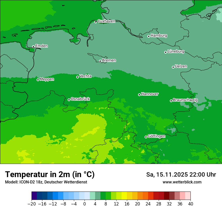 Modellkarten Temperatur