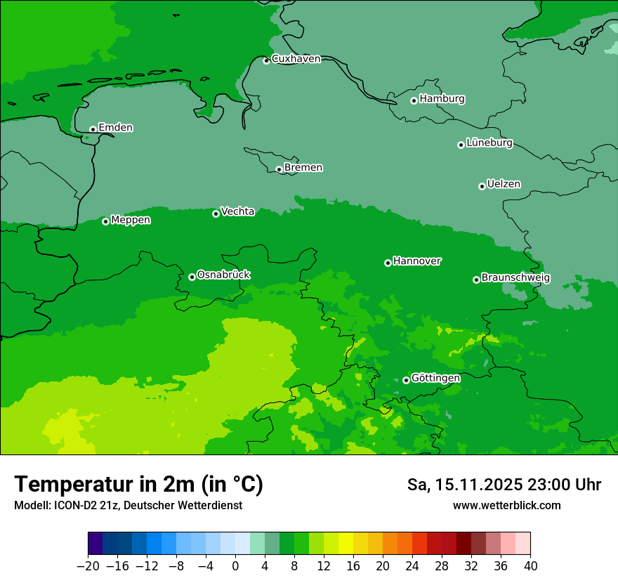 Modellkarten Temperatur