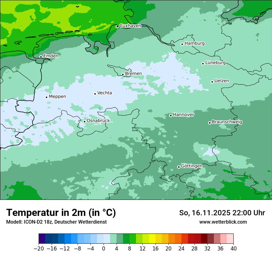 Modellkarten Temperatur