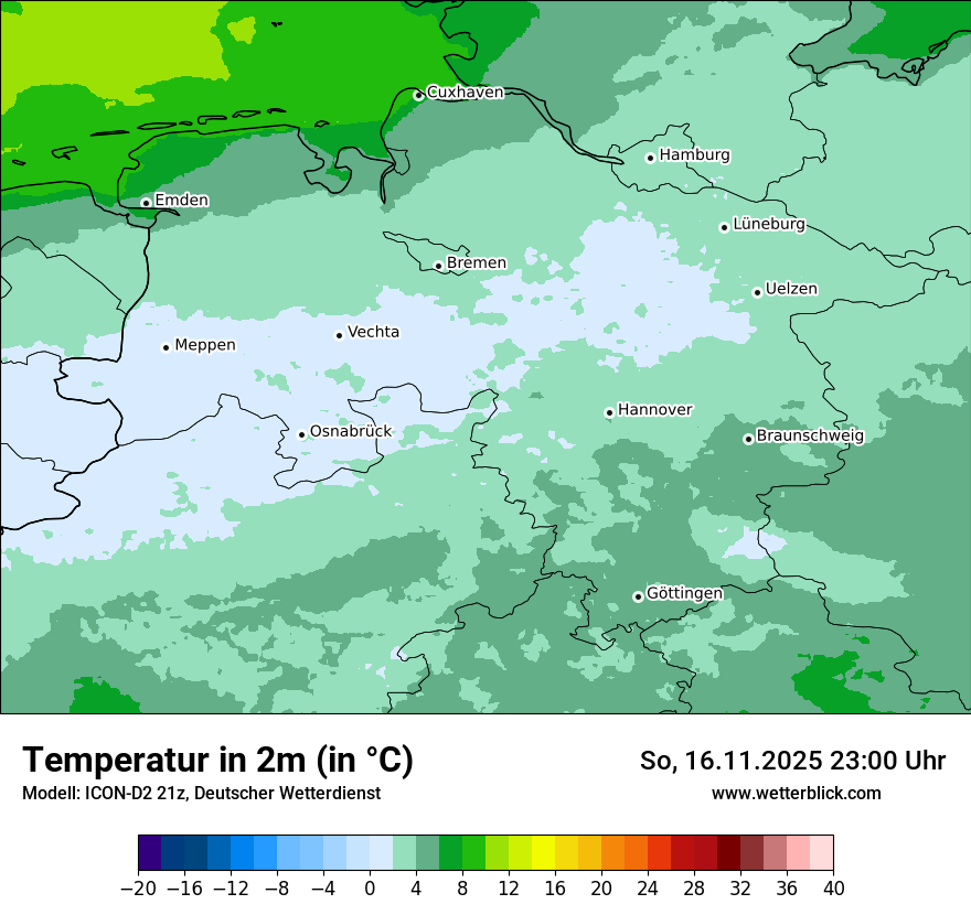 Modellkarten Temperatur