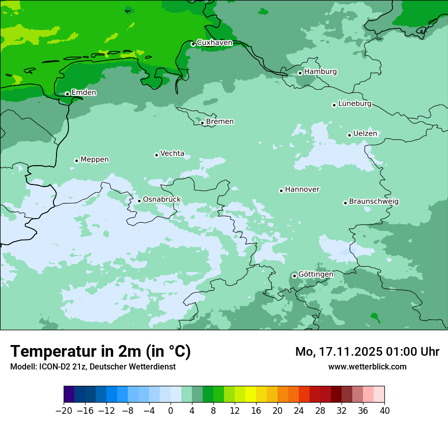 Modellkarten Temperatur