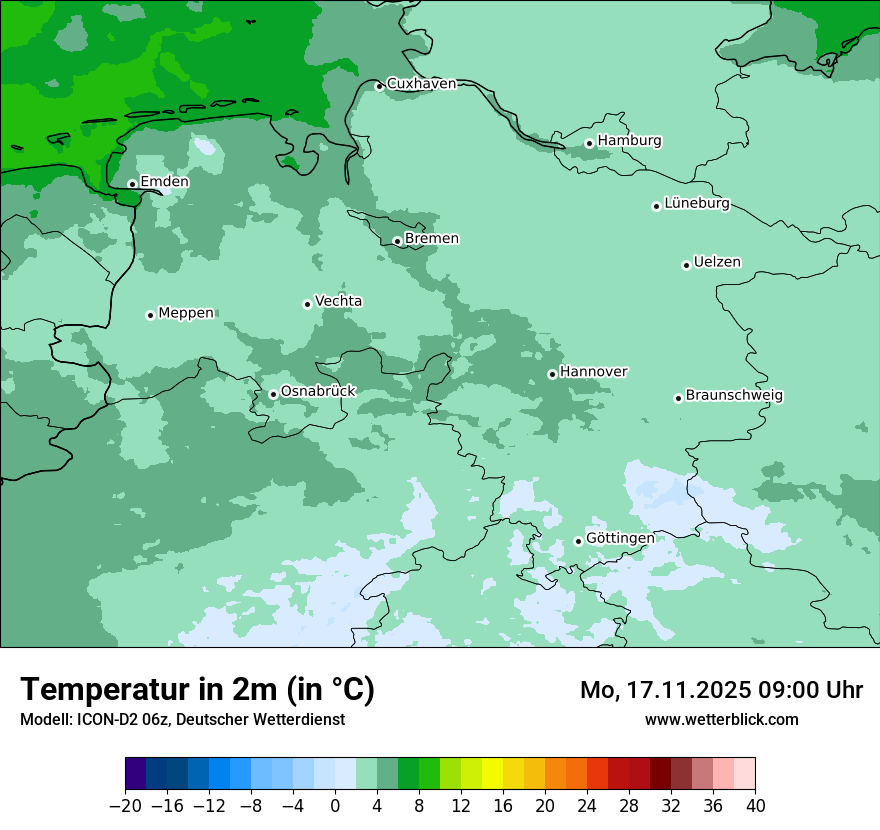 Modellkarten Temperatur