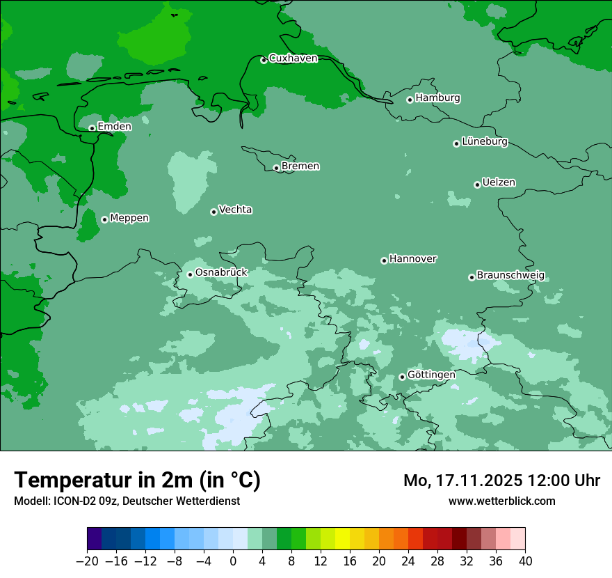 Modellkarten Temperatur