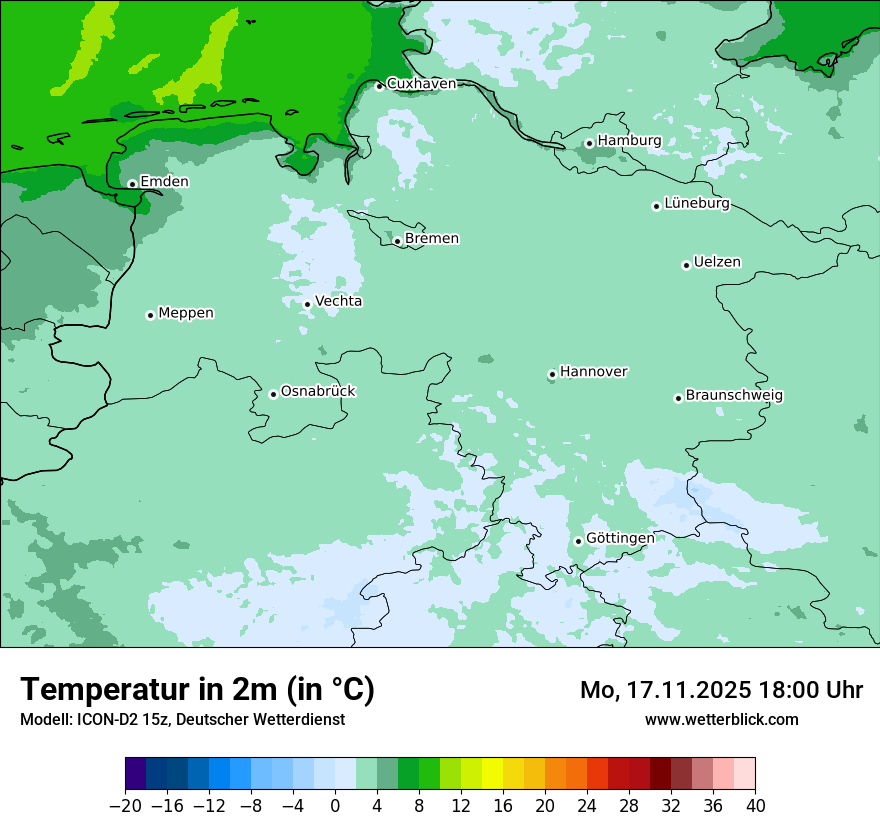 Modellkarten Temperatur