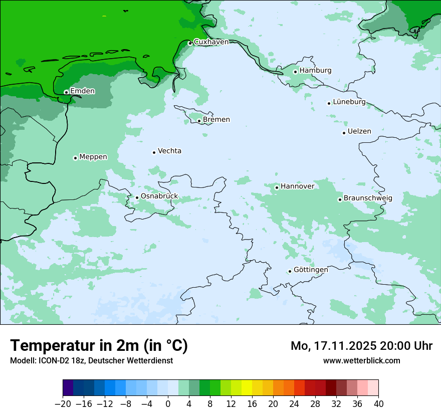 Modellkarten Temperatur