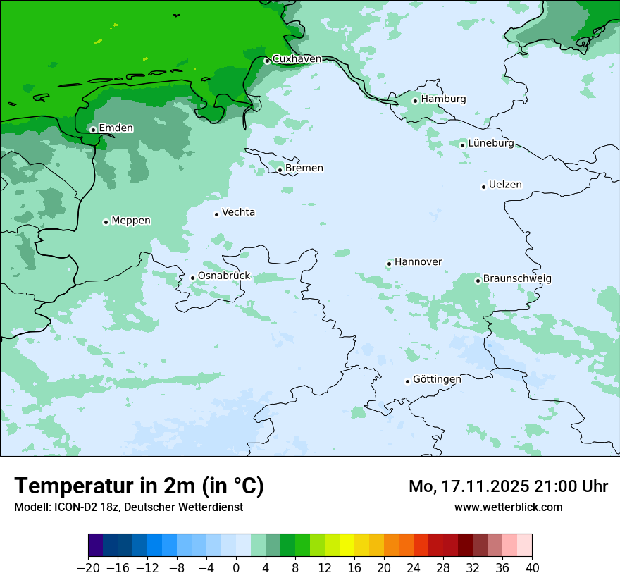 Modellkarten Temperatur