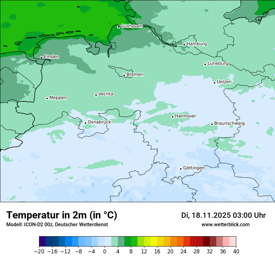Modellkarten Temperatur
