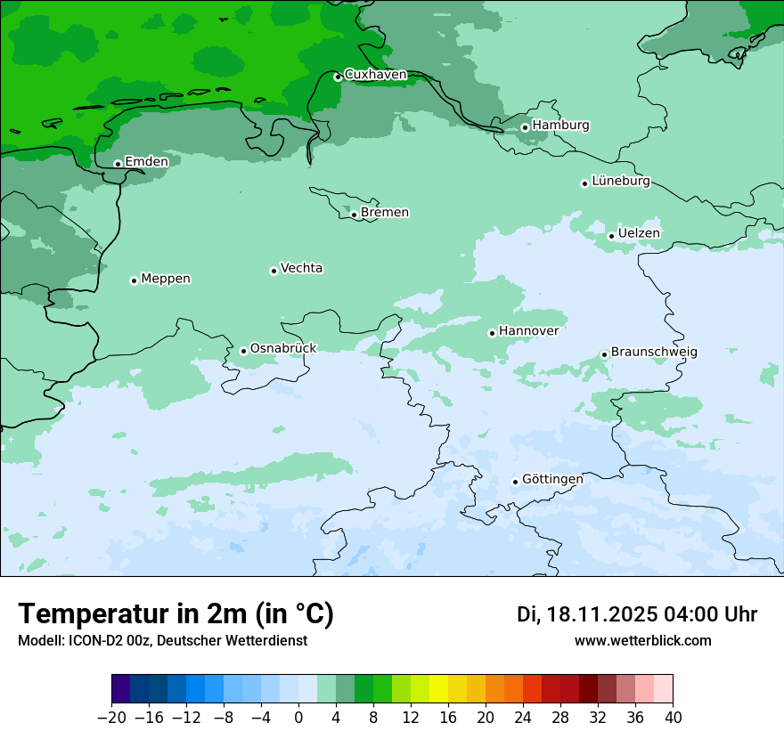 Modellkarten Temperatur