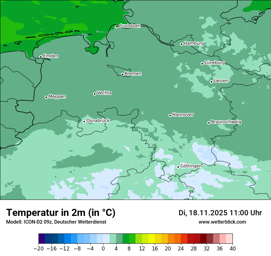 Modellkarten Temperatur