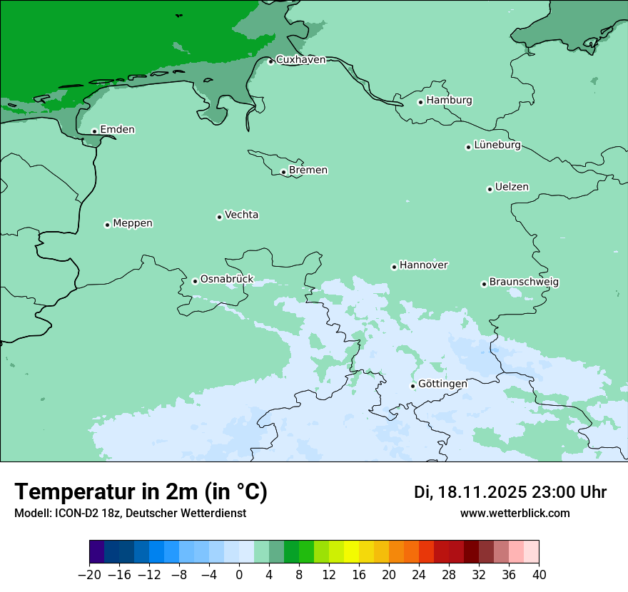 Modellkarten Temperatur